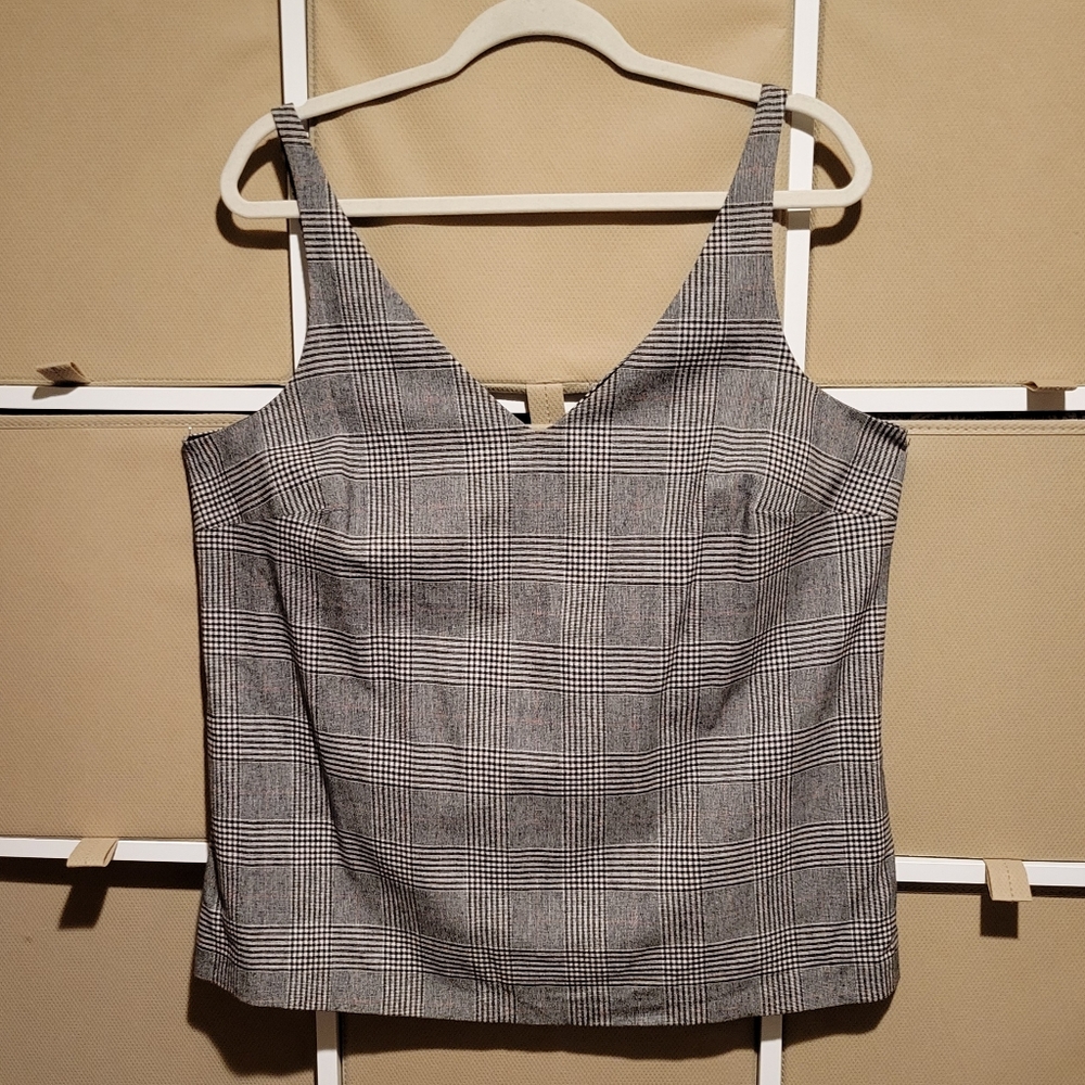 Banana Republic Men's Wear Inspired Plaid Camisol/shell Top. Women's Size L NWOT